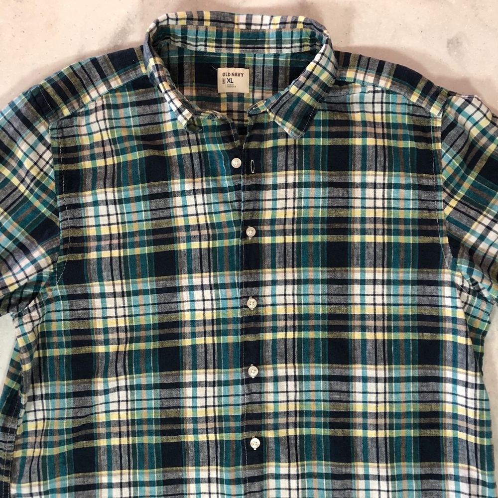 EUC Relaxed-Fit Linen-Blend Short-Sleeve Shirt XL